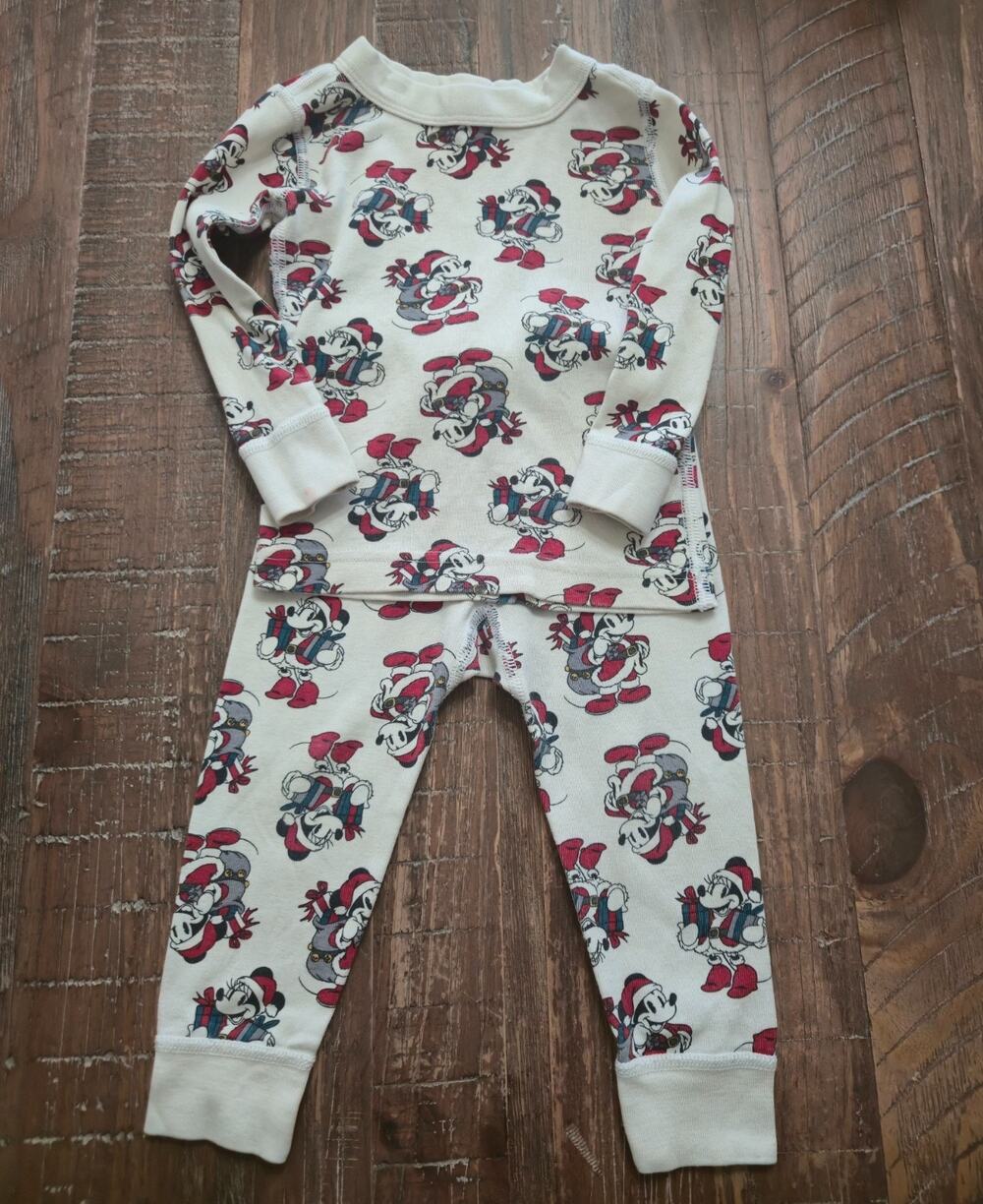 Hanna Andersson Disney Mickey Santa Christmas Pajama Set 2T Organic Cotton
